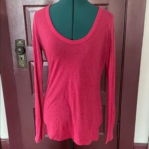 GAP Women's Vibrant Pink Long Sleeve Tee